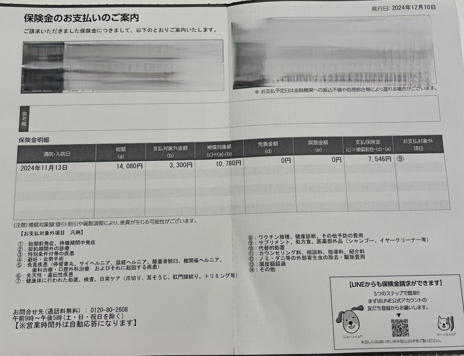 アロペシアX保険金支払い例